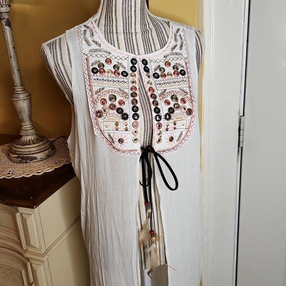 Mad Style boho chic white duster women's M/L - Picture 2 of 5